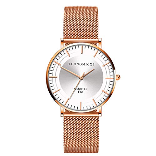 Yivise Mujeres Relojes de Moda Banda de Malla Dial analógico Casual Elegante Reloj de Pulsera de Cuarzo(C)