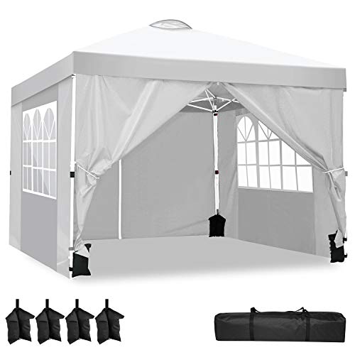 YUEBO Carpas Plegables, Carpa 3x3 m con 4 Laterales Cenador Plegable Impermeable Pop Up Gazebo Carpas para Exteriores, Jardin, Terraza, Camping