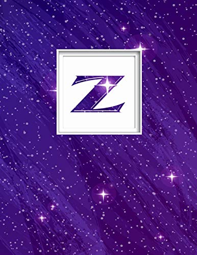 Z: Monogram Initial Z Universe background and a lot of stars Notebook for The Woman, Kids, Children, Girl, Boy 8.5x11