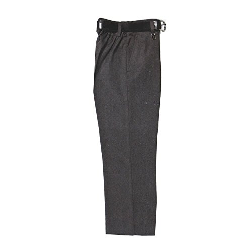 Zeco - Pantalones de colegio con media elasticidad, color gris de 6 a 7 años, 55-71 cm de ancho / 50 cm de largo