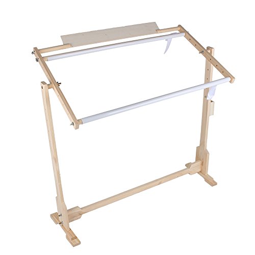 Zerone Soporte para cuadro bordado, punto de cruz, marco de suelo, apto para tejidos bordados de 9 ct, de madera de pino, regulable en altura (80 cm, 14 ct)