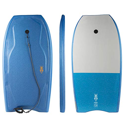 ZWW Tabla De Bodyboard, Tabla De Surf Portátil Liviana para La Parte Superior del Cuerpo con Fondo Liso Y Correa para La Muñeca - Deportes Acuáticos - para Adolescentes/Niños/Principiantes,39in