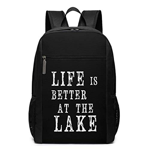 ZYWL Life is Better at The Lake Mochila para computadora portátil, Mochilas de Viaje Mochila Escolar para Mujeres y Hombres de 17 Pulgadas