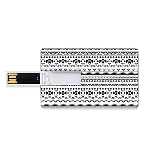 128G Unidades flash USB flash Nativo americano Forma de tarjeta de crédito bancaria Clave comercial U Disco de almacenamiento Memory Stick Arte Folclórico Americano Azteca Fronteras Tribal Antigua Cul