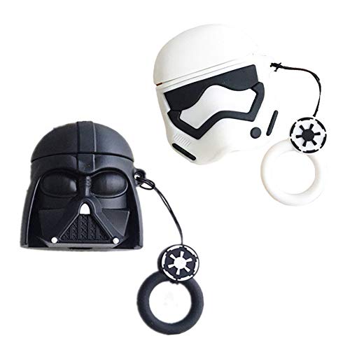 2X Carcasa Protectora para Auriculares inalámbricos con Dibujos Animados Apple Airpods 1 y 2 Funda Protectora Adecuada como Regalo de Recuerdo para Parejas (Star Wars)