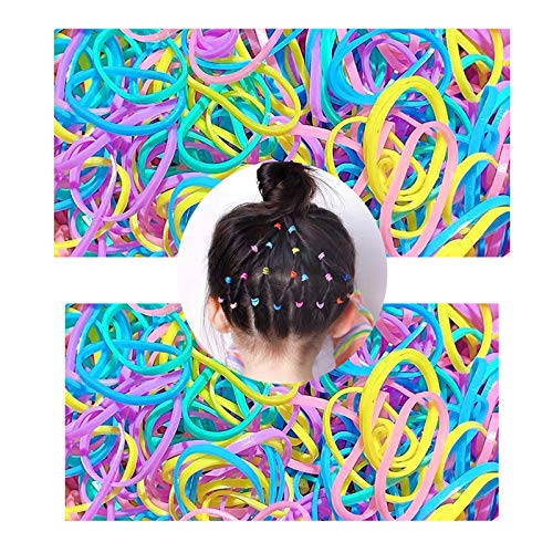 [500 piezas] trenza de cinta elástica para el cabello, banda elástica para el cabello SlickMart, adecuada para accesorios femeninos de cola de caballo con cabello rizado pesado (color)