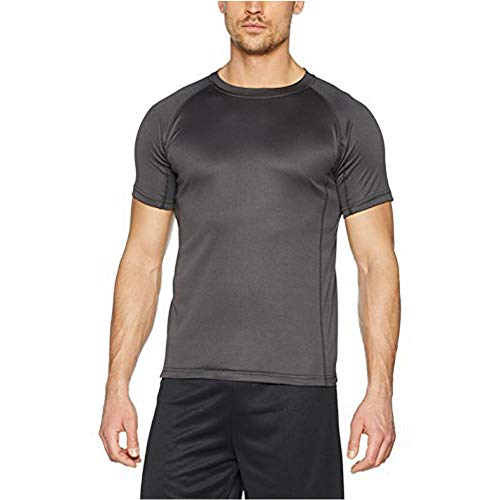 AA Sportswear Nuevo Hombre Transpirable Camiseta de Manga Corta Transpirable Cool Dry Correr Gimnasio Camiseta Rendimiento Deportivo - Gris, XXXXXL