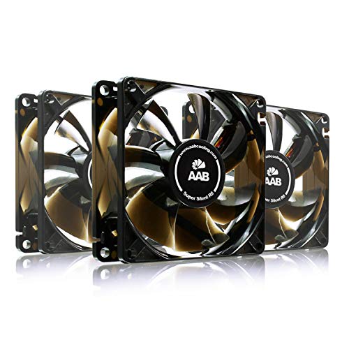 AABCOOLING Super Silent R8 - Un Silencioso y Muy Efectivo Ventilador 80mm con 9V Adaptador, Cooler, Ventilador PC, Base Ventilador, 33 m3/h, 1600 RPM - 3 Piezas 8,9 dB (A)