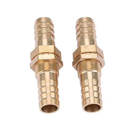 Acoplamiento de tubería de mamparo, Manguera Barb Acoplamiento de montaje de tubería de mamparo de latón Adaptador de conector para conexión de tubería Mecanizado CNC Torno automático, ect(6mm)