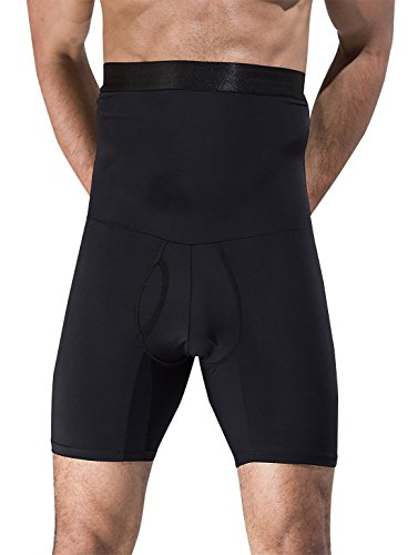 AIEOE - Calzoncillos Cintura Alta Moldeador de Abdomen para Hombre Deportes Pantalones Interior Boxers Adelgazantes para Vestir - Negro - Talla ES M