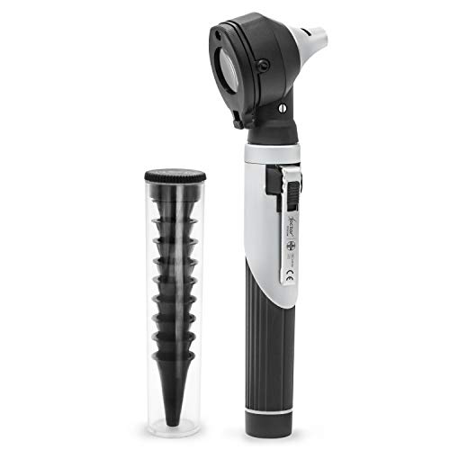 AIESI® Otoscopio médico profesional bolsillo fibra optica con iluminación LED 3V de luz blanca DOCTOR OTOSCOPE # Garantía 24 meses