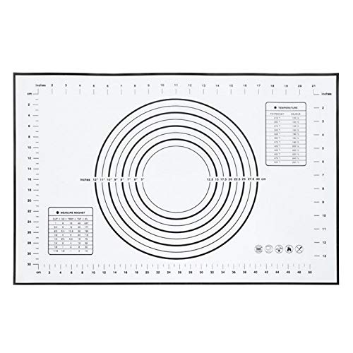 Alfombrilla para enrollar ough, alfombrilla para masa rodante de silicona antiadherente, alfombrilla para medir Fondant, alfombrilla para masa para amasar, para uso doméstico, 60x40 cm