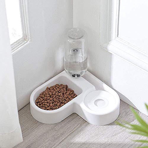 Alimentador automático del animal doméstico del dispensador del agua plato doble de acero inoxidable automático de comida Alimentadores Dispensador de agua for pequeñas Mediana Perros Gatos Jialele