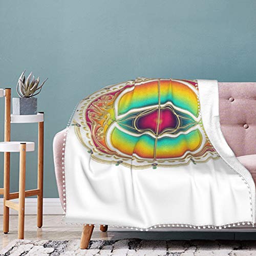 Alysai Colorful Ancient Vesica Piscis Chalice Soft Blanket - Twin, Available in Four Sizes 80"x60"