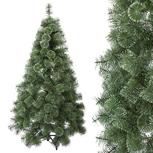 Arcoiris ® Árbol de Navidad Artificial, Natural Verde, Material PVC, el Soporte de Matal, 150cm - 210cm, (Árbol Natural Verde, 210 CM)