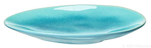 ASA ALAPLAGE - Plato de postre (porcelana, 15,5 cm), color turquesa