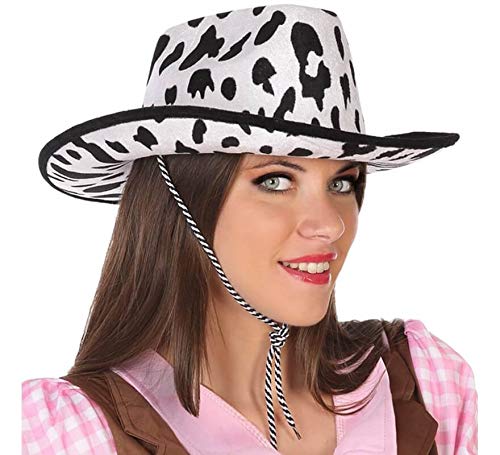 Atosa-35066 Sombrero Cowgirl Vaca, Color negro, única (35066 , color/modelo surtido