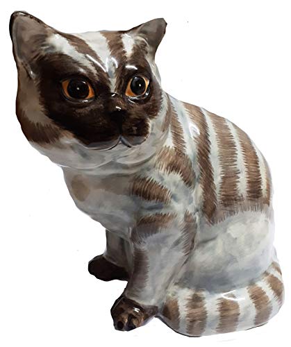 B2SEE LTD Gran cerámica – Gato tigre gato pelo corto – Hucha – Hucha – Caja fuerte – Figura de regalo original atrapa dinero gato gato aprox. 25 cm de diámetro