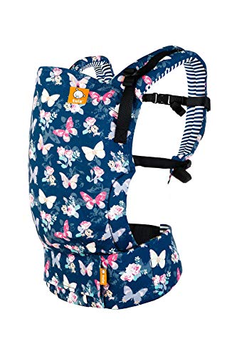 Baby Tula - Flies with Butterflies Free-to-grow - Riñonera ajustable para recién nacidos, ergonómica, con diferentes posiciones para 3,2 - 20,4 kg