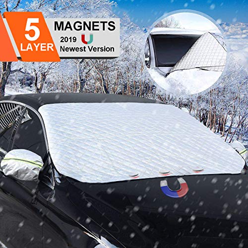 BACKTURE Protector Parabrisas Coche, Talla Grande Protector para Coche con imán, Cubierta de Parabrisas Coche Universal Protege de Antihielo, Nieve, Hielo, Lluvia, UV (158 * 120cm)