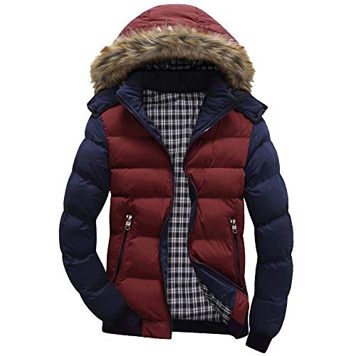 BaZhaHei Hombre Invierno Cazadoras De Plumas Calor Grueso Manga Larga Encapuchado Chaquetas Acolchado Hombre Inverno Chaqueta Acolchada con Capucha De Pelo Espesar Cálido para hoombre