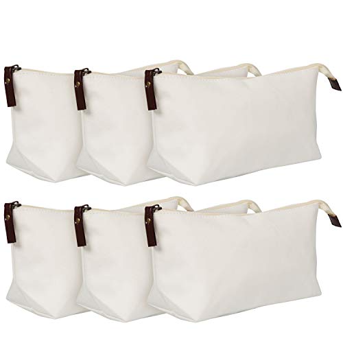 Belle Vous Maquillaje Bolsa Cosmética - Grande 30,5x14cm Cremallera 100% Algodón Bolsa de Lona - Bolsa de Aseo de Viaje - Ideal para Pinceles de Maquillaje y Bricolaje