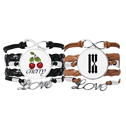 Bestchong Pulsera de piel con números romanos nueve en color negro, con correa de mano y cuerda de piel de cerezo