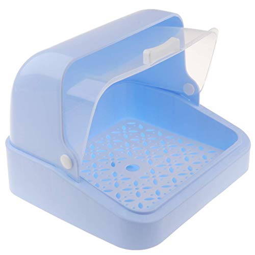 Biberones de secado con cubierta antipolvo, caja de almacenamiento para botellas de enfermería – organizador de vajilla – azul, 30 x 26,5 x 22 cm azul