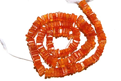 BONLISONS Cornalina Natural Semipreciosa Cuadrada Suave Forma B Perlas Sueltas de Calidad para Hacer Joyas | Colecciones de Perlas semipreciosas | Perlas de cornalina