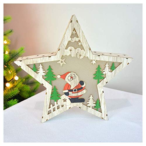 Brightz Navidad Estrella de Cinco Puntas de iluminación, Santa Claus Decoraciones de Madera, Regalo Crafts