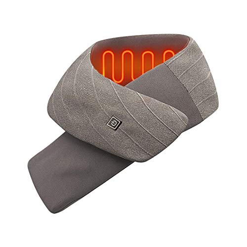 Bufanda de calefacción de invierno bufanda con calefacción eléctrica con almohadilla térmica carga usb tiempo de uso en caliente hasta 8 h unisex pareja babero protector de cuello calentador,Gris