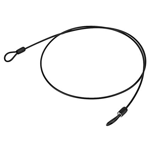 Candado para Bicicleta, Cable de acero de seguridad, Cable doble de seguridad de acero inoxidable para bicicleta, Cable de bucle para bicicleta portátil (Black)