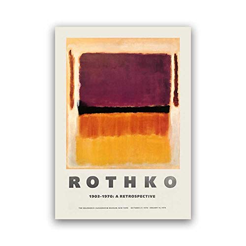 CAPTIVATE HEART Arte de la Pared Pintura de la Lona Mark Rothko Cartel de la exposición para el Museo Guggenheim Nueva York 1970 Museo Imprimir Resumen Decoración para el hogar