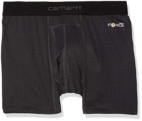 Carhartt Men's Base Force 5" Inseam Lightweight Boxer Brief, Black, Large