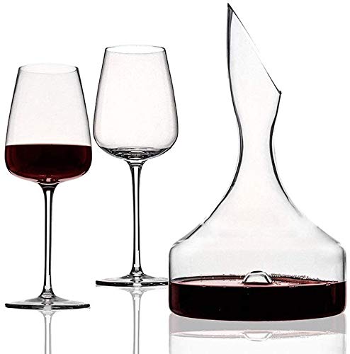 Casual 3-PC Decantador De Vinos Establecido 1750ml con 2 Vidrio De Cristal De Cristal De Cristal, Juego De Vinos De Vino para El Hogar MUMUJIN