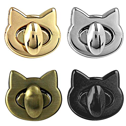 Cierre Bolsa Bricolaje Hardware Broches De Bloqueo Cerradura Bolsa Metal Broches Bolso Coser Accesorios Cierre Decorativa Para Bricolaje Bolso De Hombro Bronce Negro Plata Dorado 4 Pcs