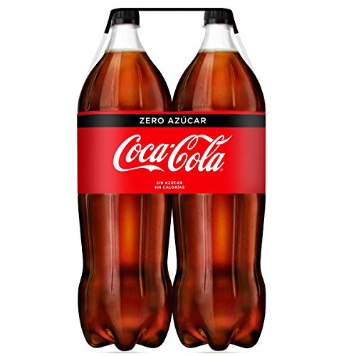 Coca-Cola - Zero, Refresco con gas de cola, 2 l (Pack de 2), Botella de plástico