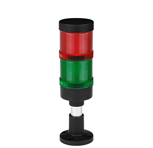 Columna de señal industrial FL70 LED RG + Buzzer 12 V 24 V 230 V Torre lámpara de advertencia Diámetro: 70 mm Clase de protección: IP65 Garantía 2 años (Voltaje: 12 V)
