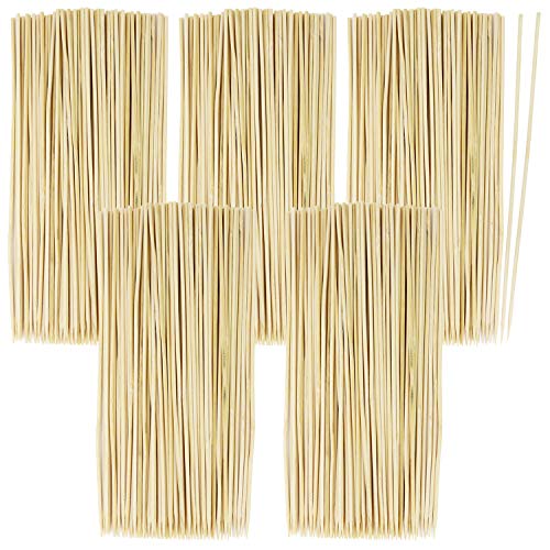 com-four® 500x Palillos largos de madera de bambú - Palos brochetas - Palillos largos de madera para hamburguesas en un juego, 20 cm (0500 piezas - 20cm)