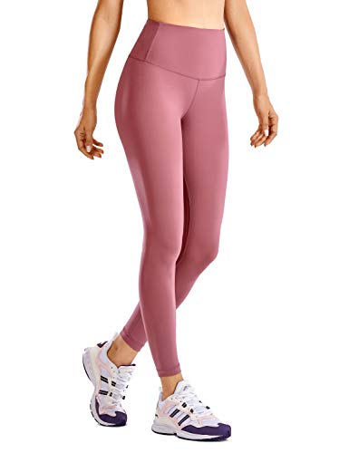 CRZ YOGA Mujer Cintura Alta Deportivas Pantalones Fitness Pantalón Cordón Leggins con Bolsillos - 63cm Misty Merlot 42