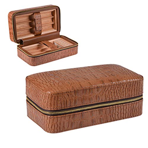 CWCW Estuche para Cigarrillos con Capacidad para 6 Cigarrillos Estuche para Puros de Viaje portátil Estuche para Puros de Madera Maciza de Cedro Estuche para Cigarrillos