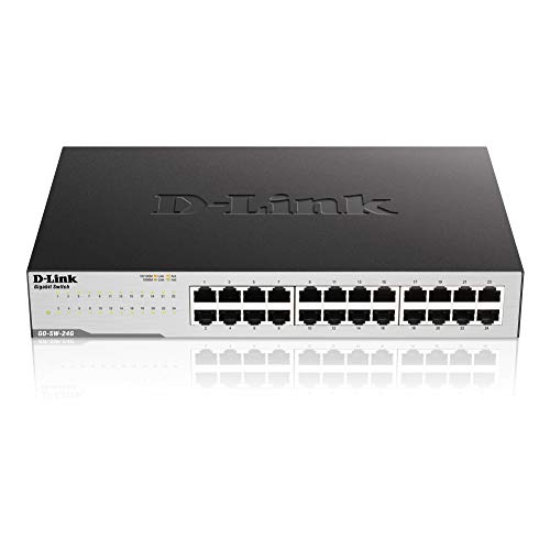 D-Link GO-SW-24G - Switch 24 puertos Gigabit Ethernet LAN RJ-45, Sin gestión, 1000 Mbps por Puerto, sobremesa o rack, negro