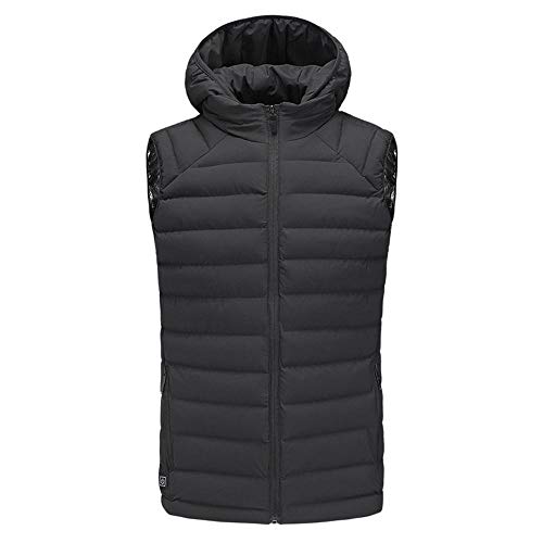 ddmlj Chaleco De Calentamiento Eléctrico para Hombre, Cuello De Pie De Invierno, Ropa De Calentamiento De Cuerpo Completo, Carga USB, Chaleco De Calentamiento De Algodón_XXXXL