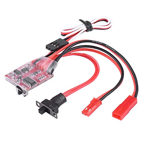 Demeras Controlador de Velocidad electrónico Cepillado Interruptor de cabrestante ESC 30A Controlador de Velocidad del Motor Impermeable para Coche de Oruga RC a Escala 1/10