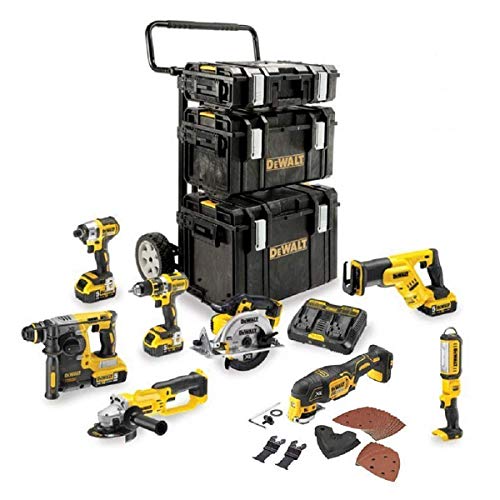 DeWalt dck897p4-qw conjunto compuesto de 7 piezas de Outillage – 4 baterías incluidas, malettes y Trolley, 18 V, Jaune Noir