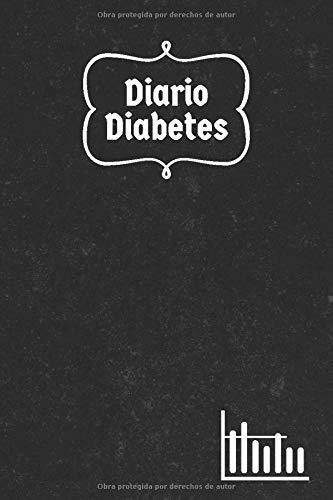 Diario Diabetes: Cuaderno Diabetes | Para Control de Glucemia & Diabete Tipo 2 | Registra Medidas de Glucosa En Sangre | Pequeño 6 x 9 inch ( ~ A5 ) | Vintage Negro