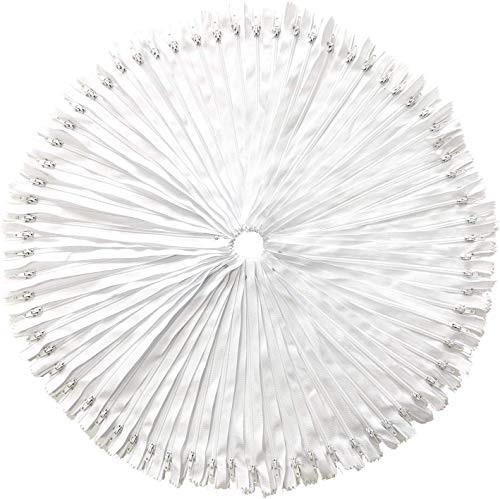 DOITEM 55pcs 40cm / 16 Pulgadas Cremalleras de Nylon Multicolor de la Bobina para Coser y Artes , Blanco