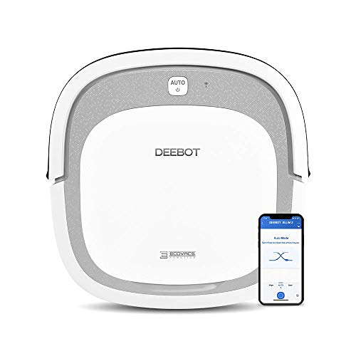 Ecovacs Deebot Slim2 Robot Aspirador 3 en 1: barre, aspira y pasa mopa, navegación aleatoria, control por App, Wifi, 3 modos de limpieza, detecta obstáculos, Blanco, Diámetro: 31 cm