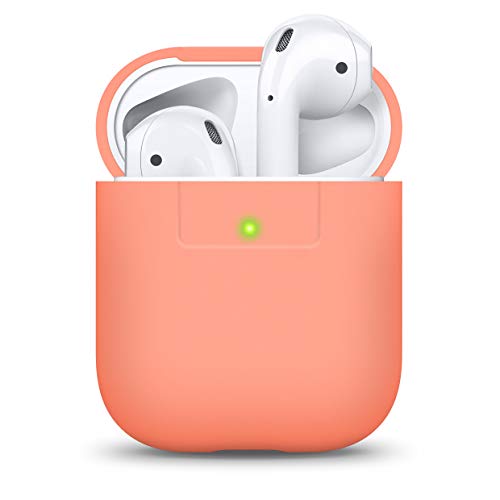 elago Funda AirPods Case Funda Premium Silicona Diseñado para Apple AirPods 1 & 2 (LED Frontal Visible) (Melocotón)