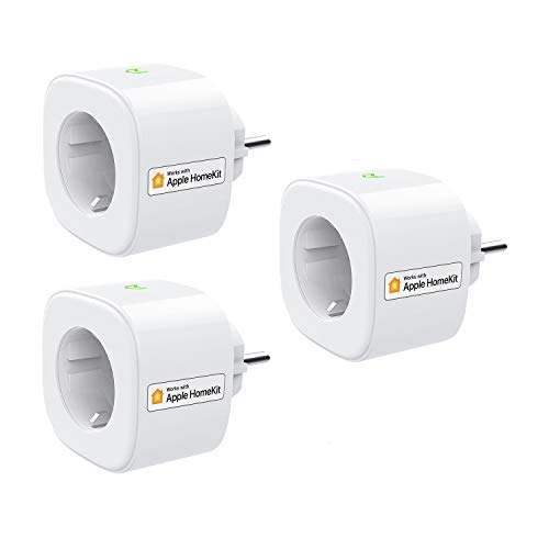 Enchufe Inteligente Wi-Fi 16A 3680W, con Control Remoto Meross app, Compatible con HomeKit Siri, Alexa, Google Assistant y SmartThings, Wi-Fi Smart Plug, Modelo MSS210HK. Paquete de 3.